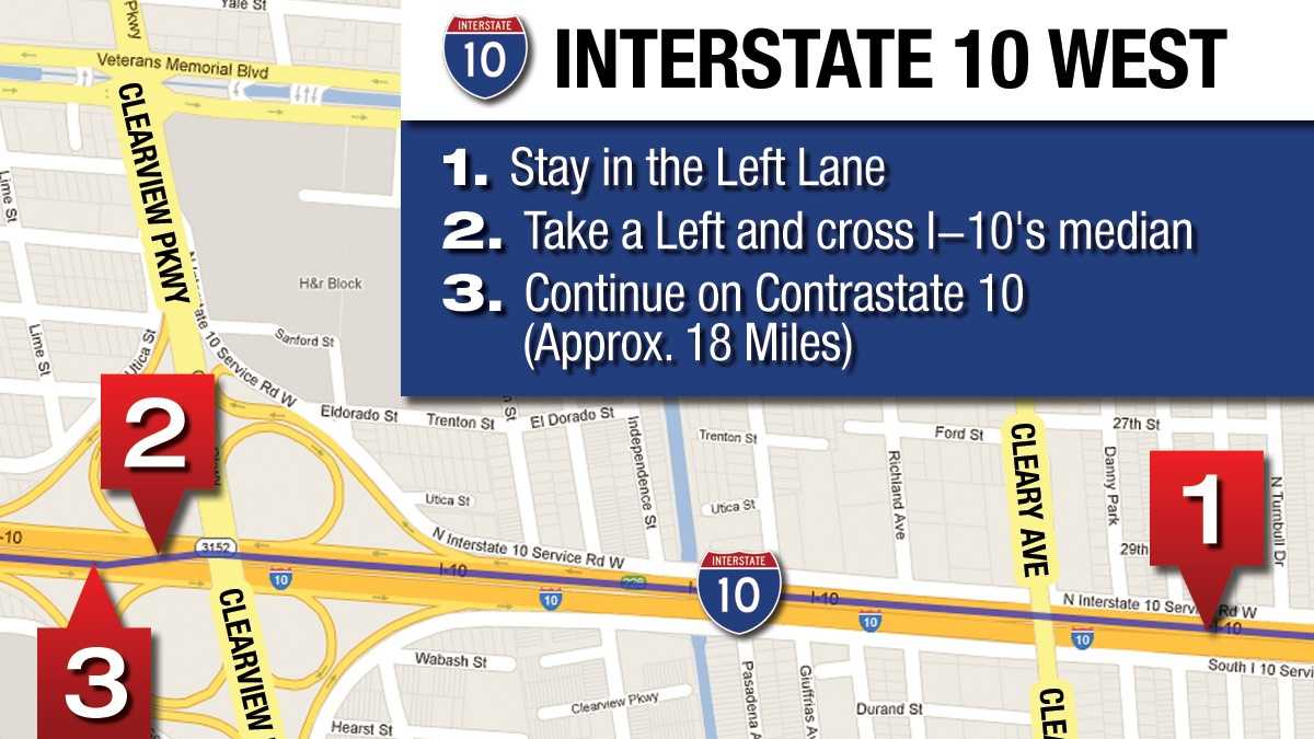 I-10 West Contraflow Maps