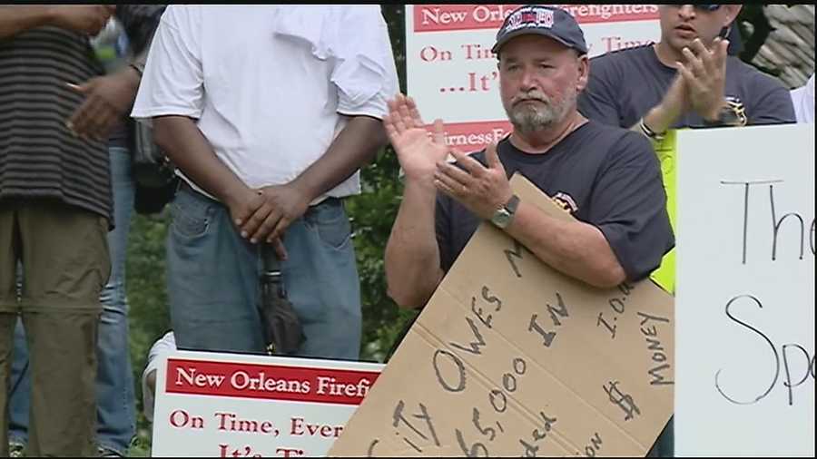 A group supporting the New Orleans Fire Department honored those who died without being paid the back wages they earned by the city.