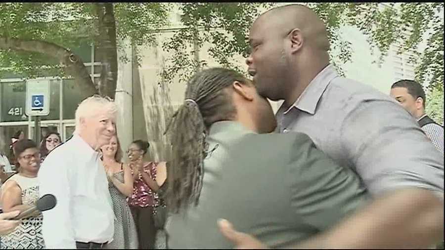The first same-sex couple in Orleans Parish was wed on Monday after receiving their marriage license.