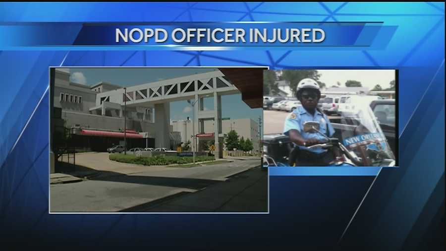 A New Orleans police officer was seriously injured Sunday morning in an accident near the Superdome.