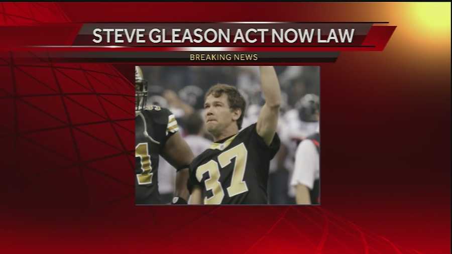 The Steve Gleason Act was officially signed into law Thursday evening.