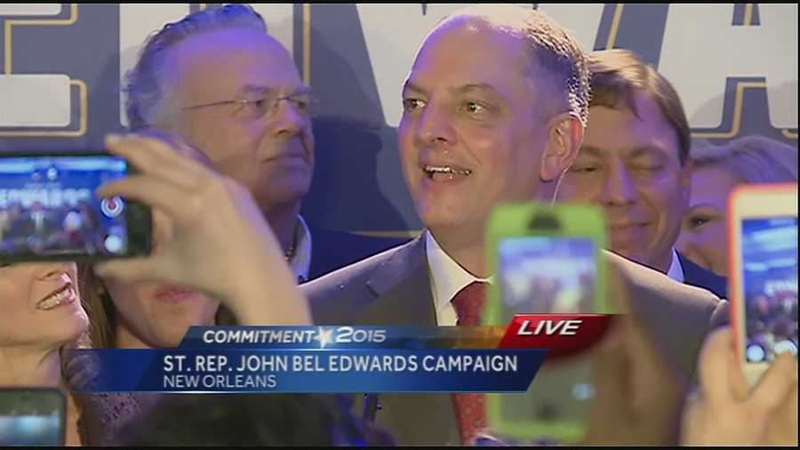 Governor-elect John Bel Edwards gives victory speech