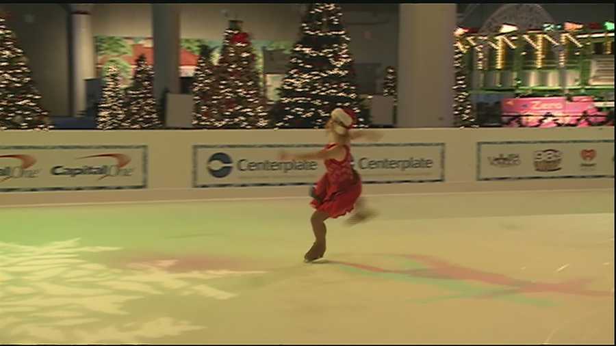The featured event this year is the indoor ice-skating rink. The rink is 50 feet wide and 100 feet long and sits in the center of Hall B inside the New Orleans Morial Convention Center.
