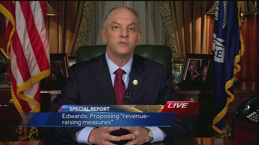 Gov. John Bel Edwards addressed the state's historic budget crisis in a statewide address Thursday night.