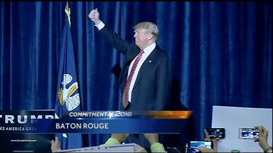 GOP presidential candidate Donald Trump was in Baton Rouge Thursday night as the Louisiana primary gets closer.
