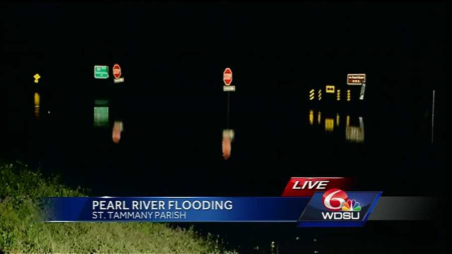 Several neighborhoods on both sides of the Pearl River in St. Tammany Parish are taking on water.