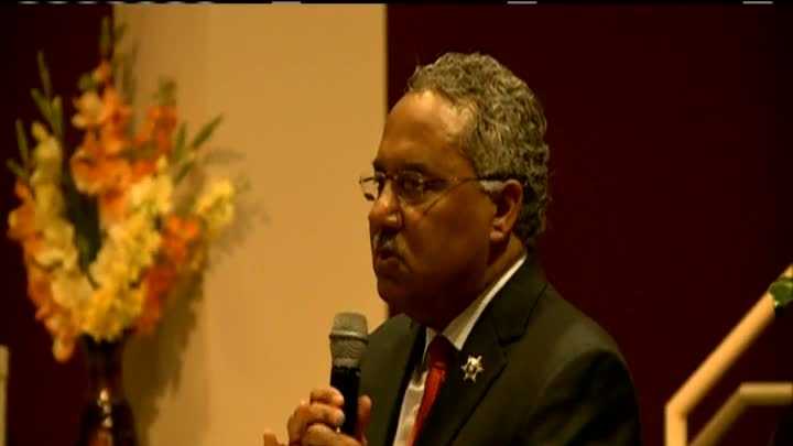 Orleans Parish Sheriff Marlin Gusman held his State of the Sheriff's Office address Tuesday night at a church in Gentilly.