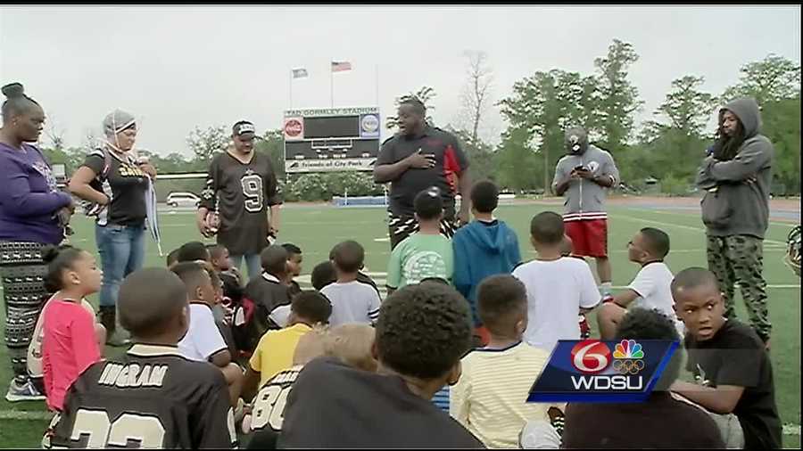 Stopping the violence was the message during a peace rally and mini football camp hosted by Saints player Keenan Lewis on Saturday at City Park.