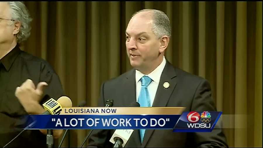 Amid the state's worst budget deficit in history, Gov. John Bel Edwards discussed his first 100 days in office as he continues to work with lawmakers in Baton Rouge.