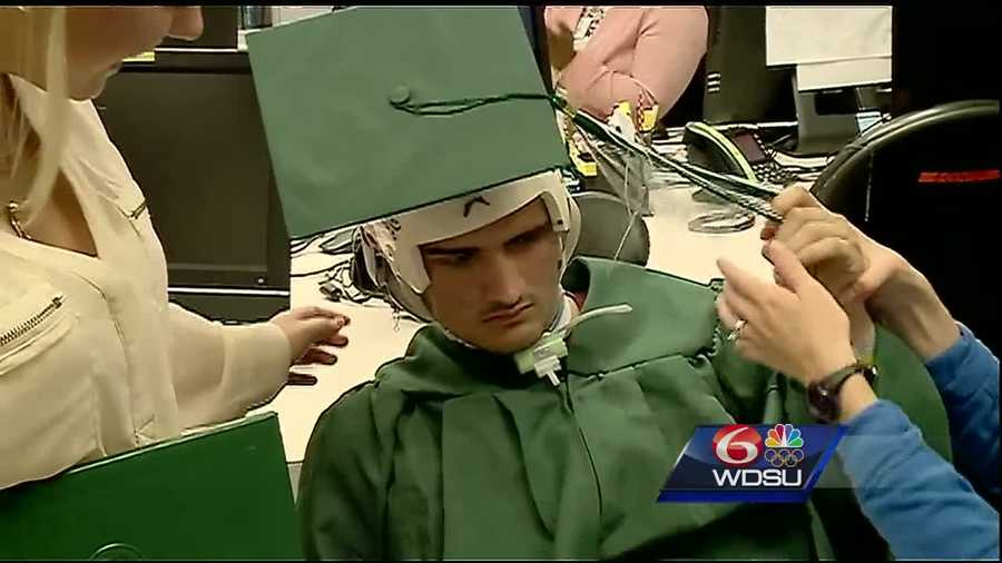 A Morgan City High School senior with a bright future saw his world shatter after a car crash just over a month ago. He has been in the hospital ever since and couldn't attend his graduation in person, but the Children's Hospital staff were able to bring his graduation to him.