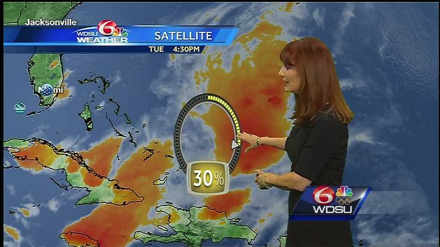 The National Hurricane Center is tracking a disturbance northeast of the Bahamas with a 30 percent chance of formation through the next five days.