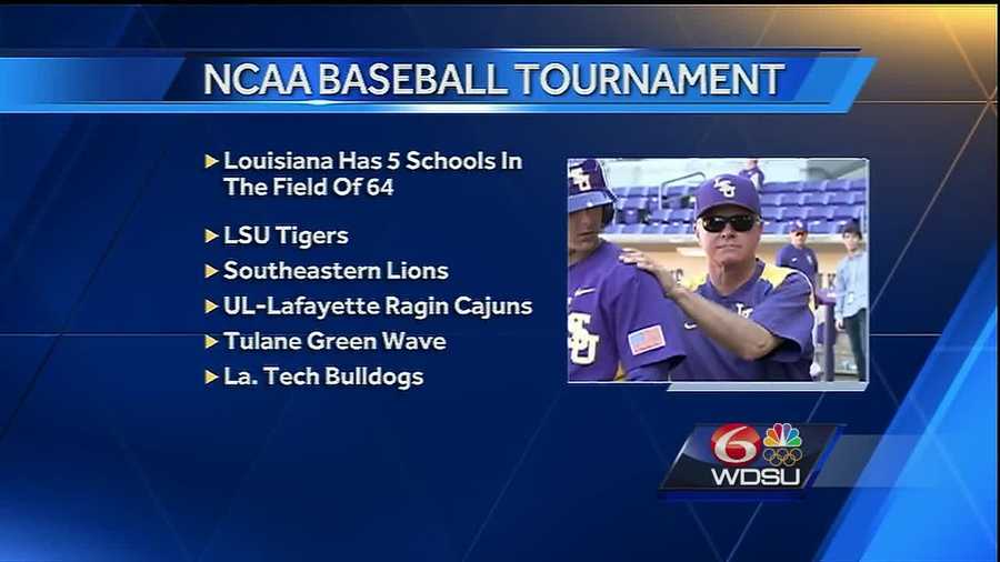 Five teams from the state qualified for the NCAA post-season tournament. In addition to LSU and UL Lafayette, Tulane, Southeastern and Louisiana Tech are in the field of 64.