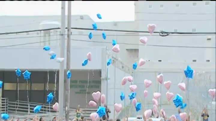 Raw video: Memorial and balloon release for Officer Natasha Hunter