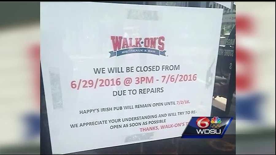 A restaurant right in the middle of all the Essence activity has received backlash on social media and is being accused of not being a team player. Walk-On's Bistreaux & Bar posted signs on the doors Wednesday announcing they'd be closed for repairs and attribute it to a plumbing issue.