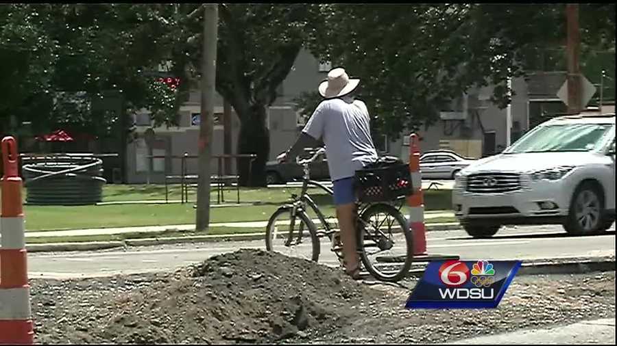 Construction has closed the only protected bike and pedestrian path across Tulane Avenue at Jefferson Davis Parkway.