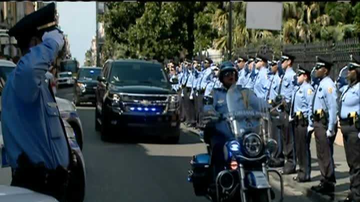 18-year veteran Police Officer Bryan Bordes was laid to rest Saturday after a memorial service and a motorcade in New Orleans.
