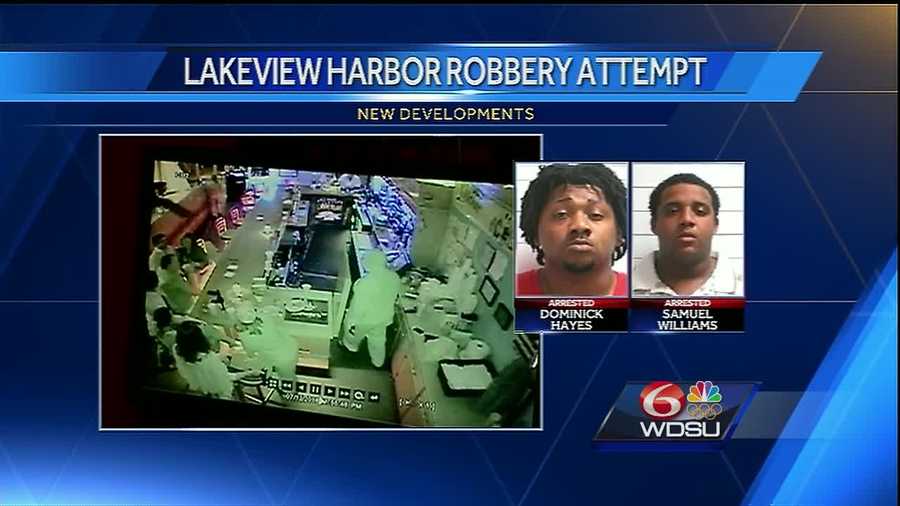 Samuel Williams IV, 20, and Dominick Hayes, 24, were arrested Friday night on charges of attempted armed robbery and attempted murder, officials said.