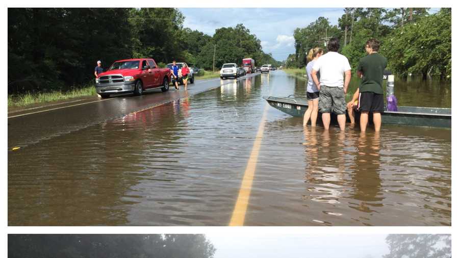 The photo on the top was taken on Sunday (Aug. 14) morning on Highway 22 in Ponchatoula.  The photo on the bottom was taken less than 24 hours later.