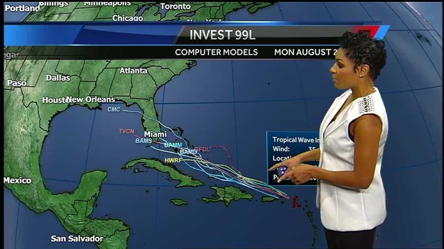Invest 99-L, a tropical wave moving over the Lesser Antilles, has become more concentrated and better organized, the National Hurricane Center said in an update.