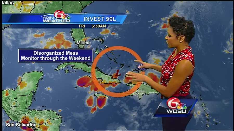 Random storms are possible today, but rain and storm chances go up this weekend. Hot and steamy conditions are here to stay. Invest 99L remains extremely disorganized, but will need to be monitored through early next week.