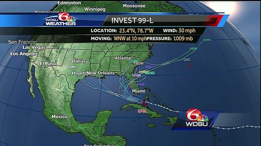 Forecasters at the National Hurricane Center said in an update Saturday that the disturbance has a 50 percent chance of development over the next five days. It has a 40 percent chance of development over the next 48 hours.
