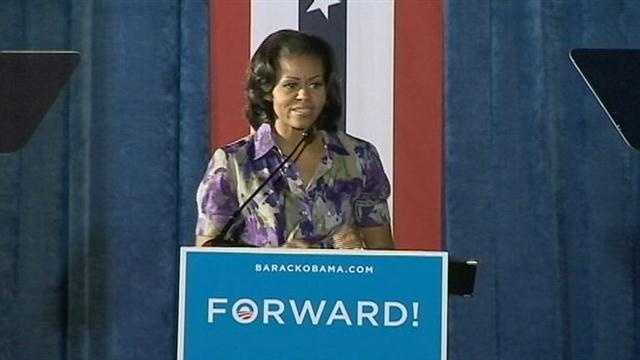 First Lady Michelle Obama held a rally at the World’s Most Famous Beach Thursday.