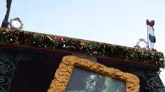 The float pays tribute to jazz musician Louis Armstrong, who is from New Orleans.