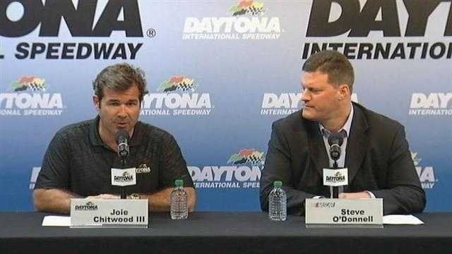 Steve O'Donnell, NASCAR's senior vice president of racing operations, and Joie Chitwood III, president of Daytona International Speedway.
