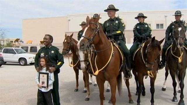 The Orange County Sheriff's Office held a ceremony on Friday to officially name its newest mounted patrol horse.