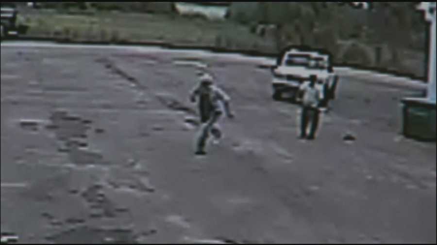 Surveillance video captures a confrontation involving two men and a sledgehammer in Sanford.