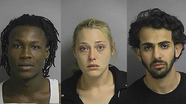 Carl Pate (left), Bridgett Schoen and Rami Maswadeh are accused of holding a man for ransom. 