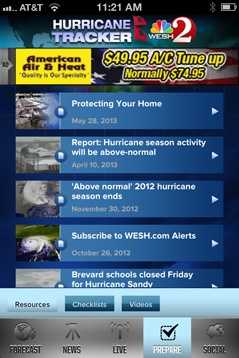 Update your WESH 2 Hurricane Tracker app today