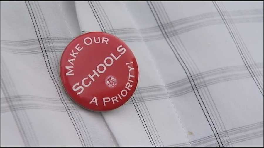 Teachers and parents protested massive cuts to education in Ocala on Wednesday, calling on county leaders to make education a bigger priority.
