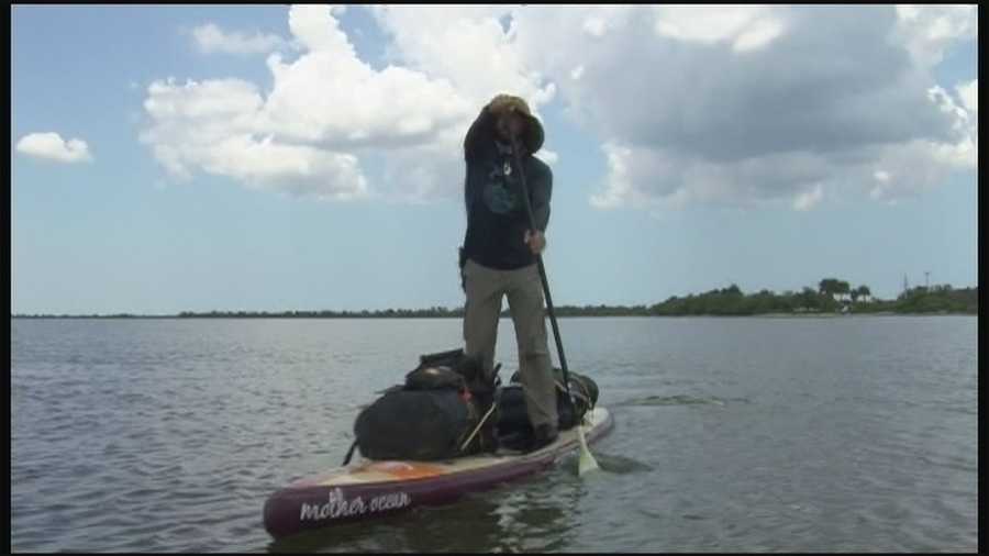 A man is raising awareness about waterway cleanup by traveling throughout the Sunshine State on his paddleboard.