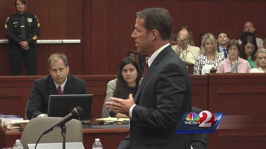 State prosecutor John Guy delivers the prosecution's opening statement in the George Zimmerman trial. Zimmerman is charged with second-degree murder in the death of Trayvon Martin.