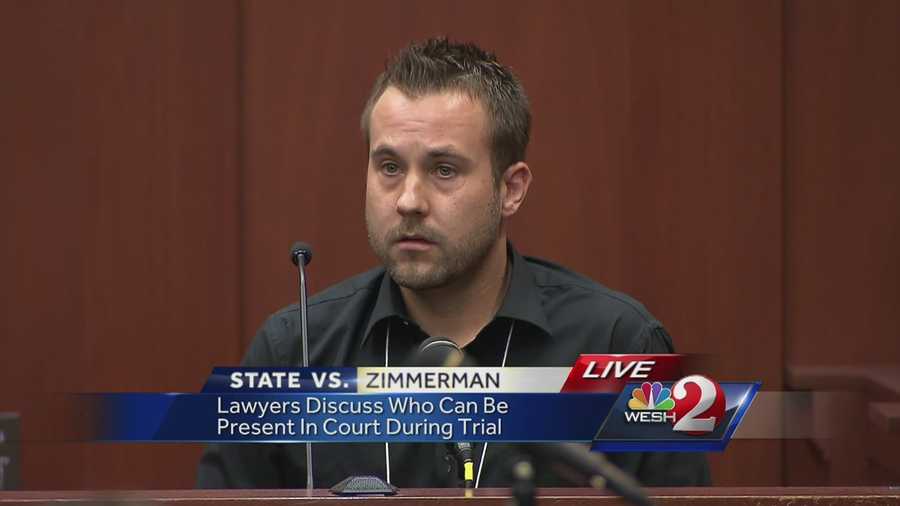 (WARNING: explicit language) A friend of George Zimmerman took the stand after opening statements Monday to tell the court that Trayvon Martin's father, Tracy Martin, called him a mother (expletive) near the courthouse bathroom. Judge Debra Nelson ruled Martin's parents