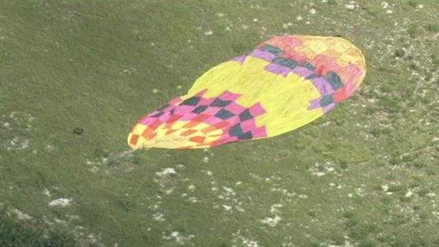 A hot air balloon crashed into power lines in Lake County Thursday morning.