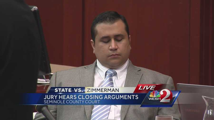State prosecutor Bernie de la Rionda walked over to George Zimmerman at the end of his closing argument and said he was guilty of second-degree murder. Zimmerman shook his head.