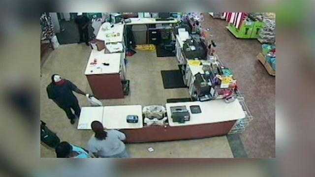 Authorities are searching for two robbers who stormed a store in Altamonte Springs.