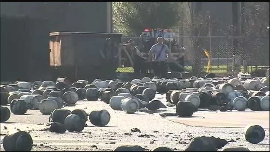 Thousands of 20-pound propane tanks exploded into the air in Tavares on Monday night like gas bombs, injuring eight people, and now investigators are trying to find out what caused the initial ignition.