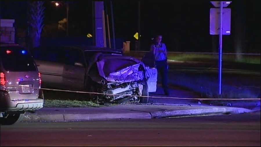 The search is on for a third man who deputies said took off running after a chaotic crash in Orange County.