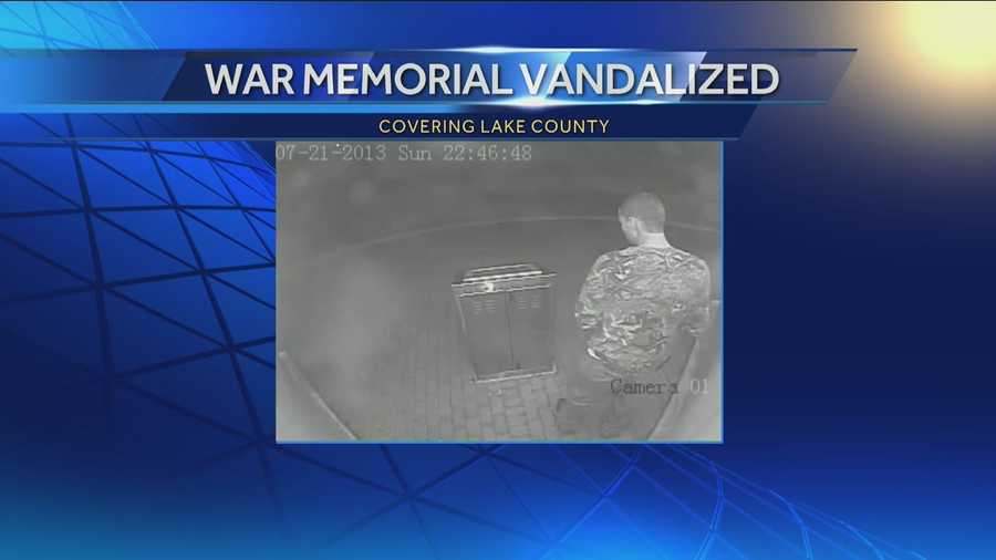 Police released new surveillance images on Wednesday of the vandal who ruined part of a Central Florida Veterans Memorial.