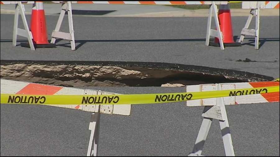 A sinkhole opened up overnight in a Clermont neighborhood.