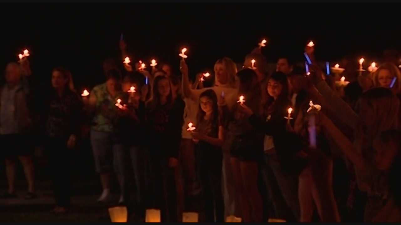 Hundreds Gather For Candlelight Vigil Honoring Fallen Officer