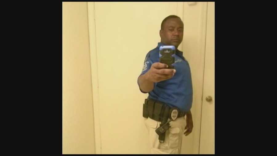 An apartment security guard was arrested on Sunday after he illegally fired a handgun and falsely imprisoned a woman.