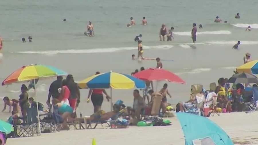 Red-flag warnings were in effect along the Central Florida coast Sunday as rip currents made swimming in the ocean treacherous.