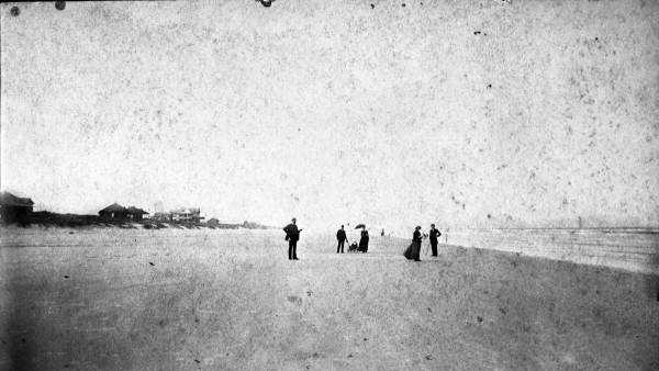 1890: Visitors strolling on Coronado Beach, now New Smyrna Beach