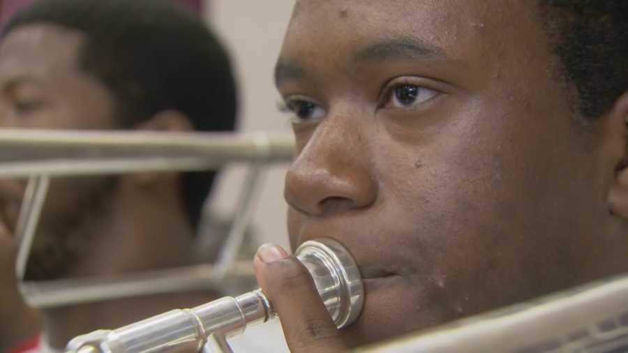 The Bethune-Cookman University trombonist who was pushed twice by a kicker speaks to WESH 2 News about the incident and the apology.