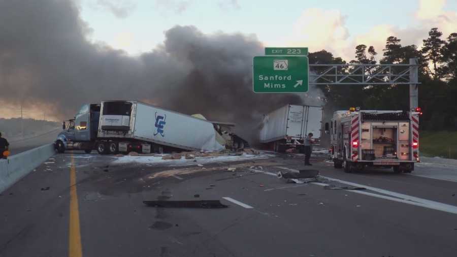 The smoke, flames and debris are mostly gone, tonight the northbound lanes of I-95 in Mims are back open.