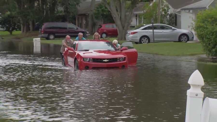 A month's worth of rain on Tuesday and Wednesday morning flooded homes and closed roads in Volusia County.